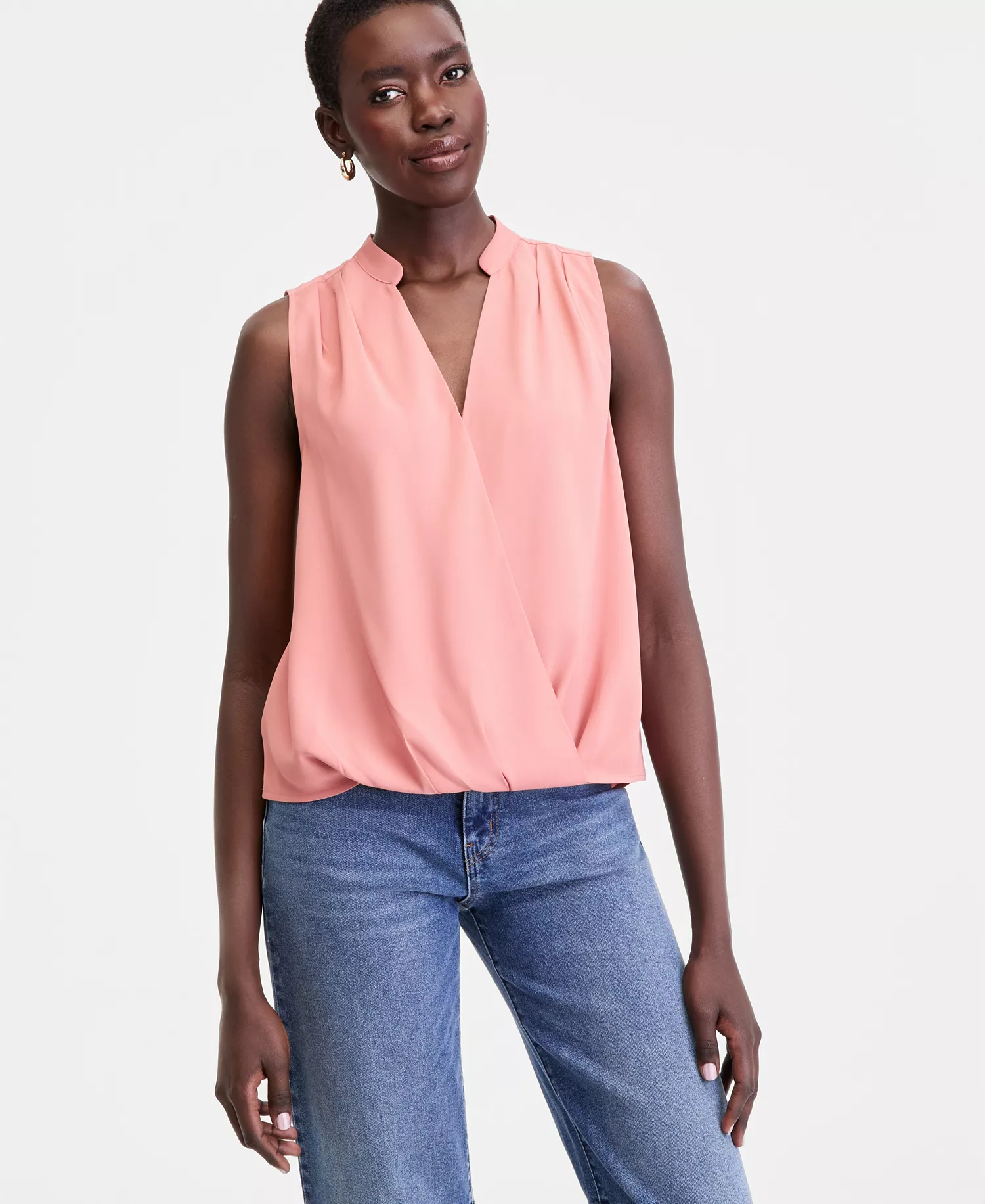 mni-aa83d395c3fd1abd2f20608b21e221cf Women's Sleeveless Faux Wrap Blouse, Exclusively at Macy's — изображение 7