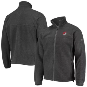 Men's Portland Trail Blazers Heathered Charcoal Flanker Full-Zip Jacket