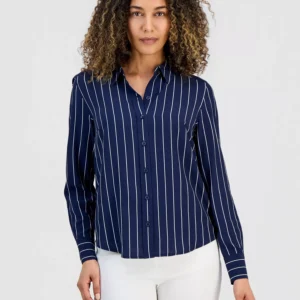 Petite Striped Shirt, Macy's Exclusive