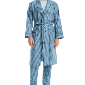 Men's Woven Plaid Robe