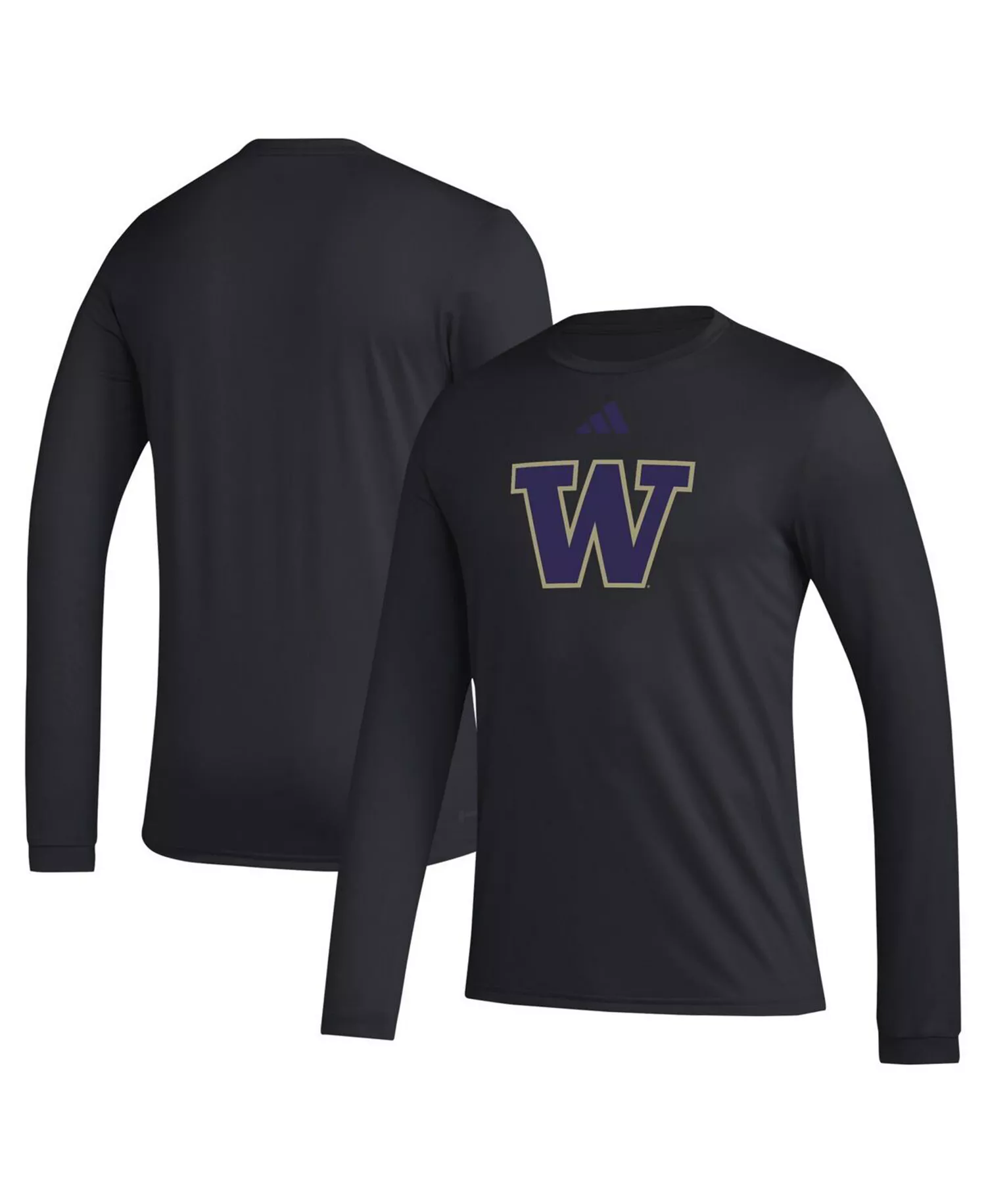 mni-ac008cde9833416d949037bde613c6ab Men's Black Washington Huskies Primary Locker Logo Pre-Game Long Sleeve T-Shirt