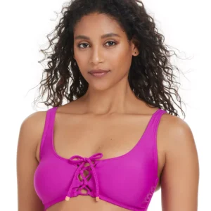 Women's Unraveled Lace-Up Bikini Top, Exclusively at Macy's