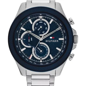 Men's Multifunction Silver-Tone Stainless Steel Watch 46mm