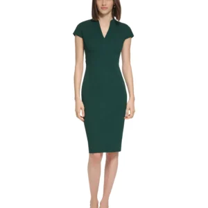 Petite Short-Sleeve Sheath Dress