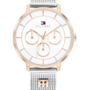 Women's Multifunction Two Tone Stainless Steel Mesh Bracelet Watch, 36mm