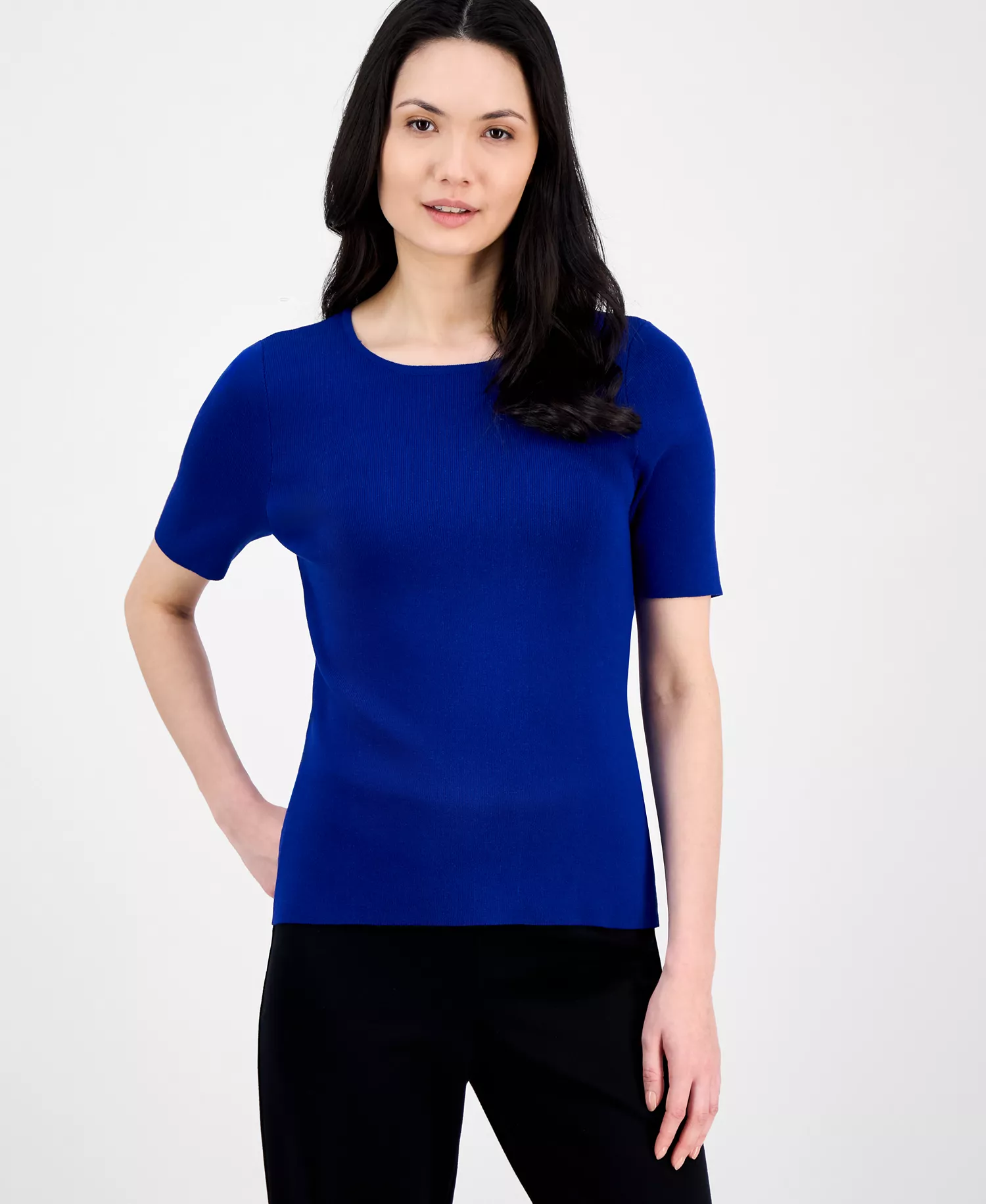 mni-aed9c263c34020d633587201ae9f9476 Women's Fine-Rib Crewneck Sweater T-Shirt — изображение 3
