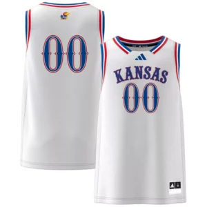 Men's 00 White Kansas Jayhawks Swingman Jersey