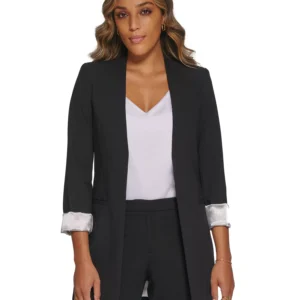 Women's Roll Sleeve Open Front Blazer