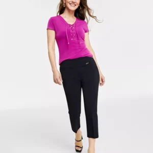 Petite Mid-Rise Straight-Leg Capri Pants, Created for Macy's