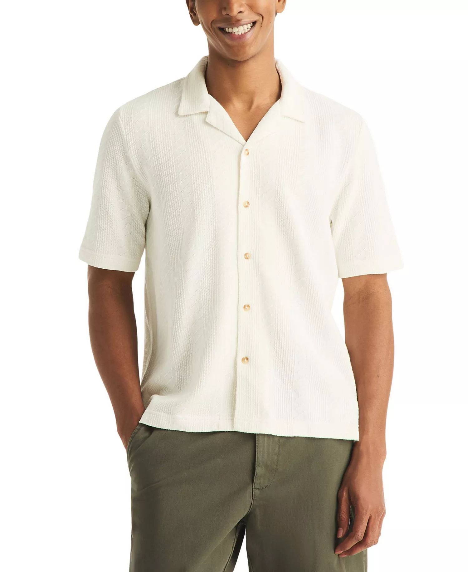 mni-b0abbff66c3d692a4d0e0e7c5f2fded8 Men's Short-Sleeve Vertical Textured Polo Shirt