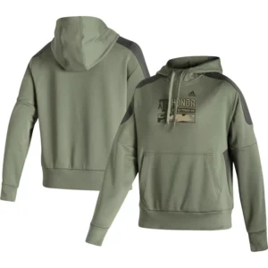 Women's Olive Texas A&M Aggies Salute to Service Military-Inspired Appreciation Pullover Hoodie