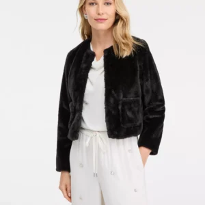 Petite Faux-Fur Long-Sleeve Jacket, Macy's Exclusive