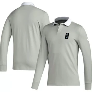 Men's 2023 Player Gray Minnesota United FC Travel Long Sleeve Polo Shirt