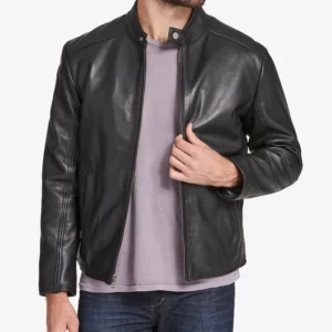 Men's Leather Moto Jacket, Created for Macy's