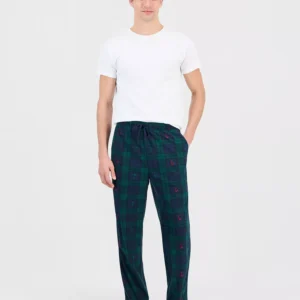 Men's Fleece Plaid Drawstring Pajama Pants