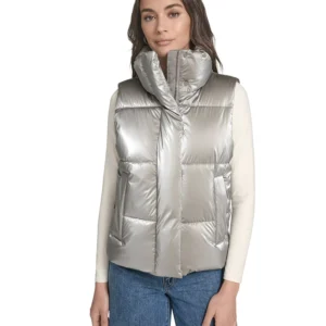 Women's Regular Stand Collar Puffer Vest Jacket