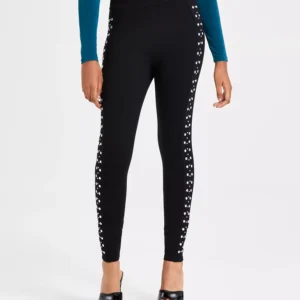 Women's Three-Row Studded Ponté-Knit Leggings, Created for Macy's