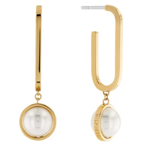 Imitation Pearl Drop Paperclip Earrings