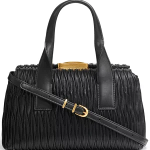 Amagansett Soft-Rolled Pleated Satchel with Sculpted Magnet Closure