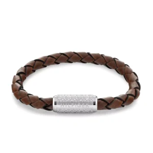Men's Braided Brown Leather Bracelet