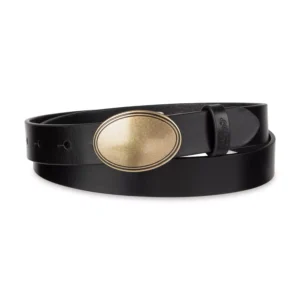 Skinny Plaque Casual Leather Belt
