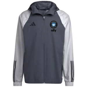 Men's Charcoal Charlotte FC All-Weather Raglan Hoodie Full-Zip Jacket
