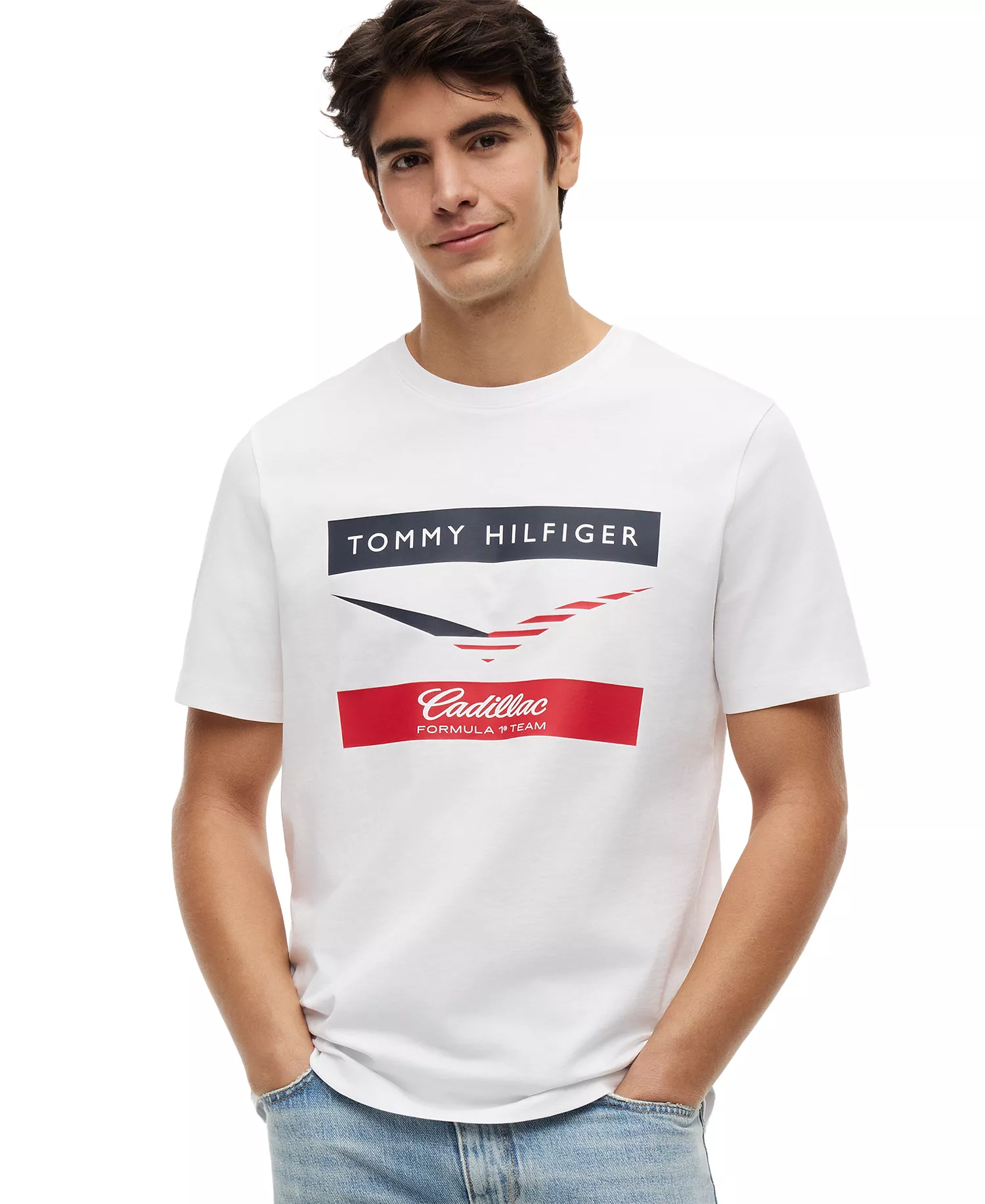 mni-b60ab2b1308b1432242fb001ded4d761 x Cadillac F1® Men's Chevron Logo Short-Sleeve T-Shirt