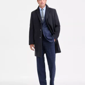Men's Modern-Fit Wool-Blend Overcoat