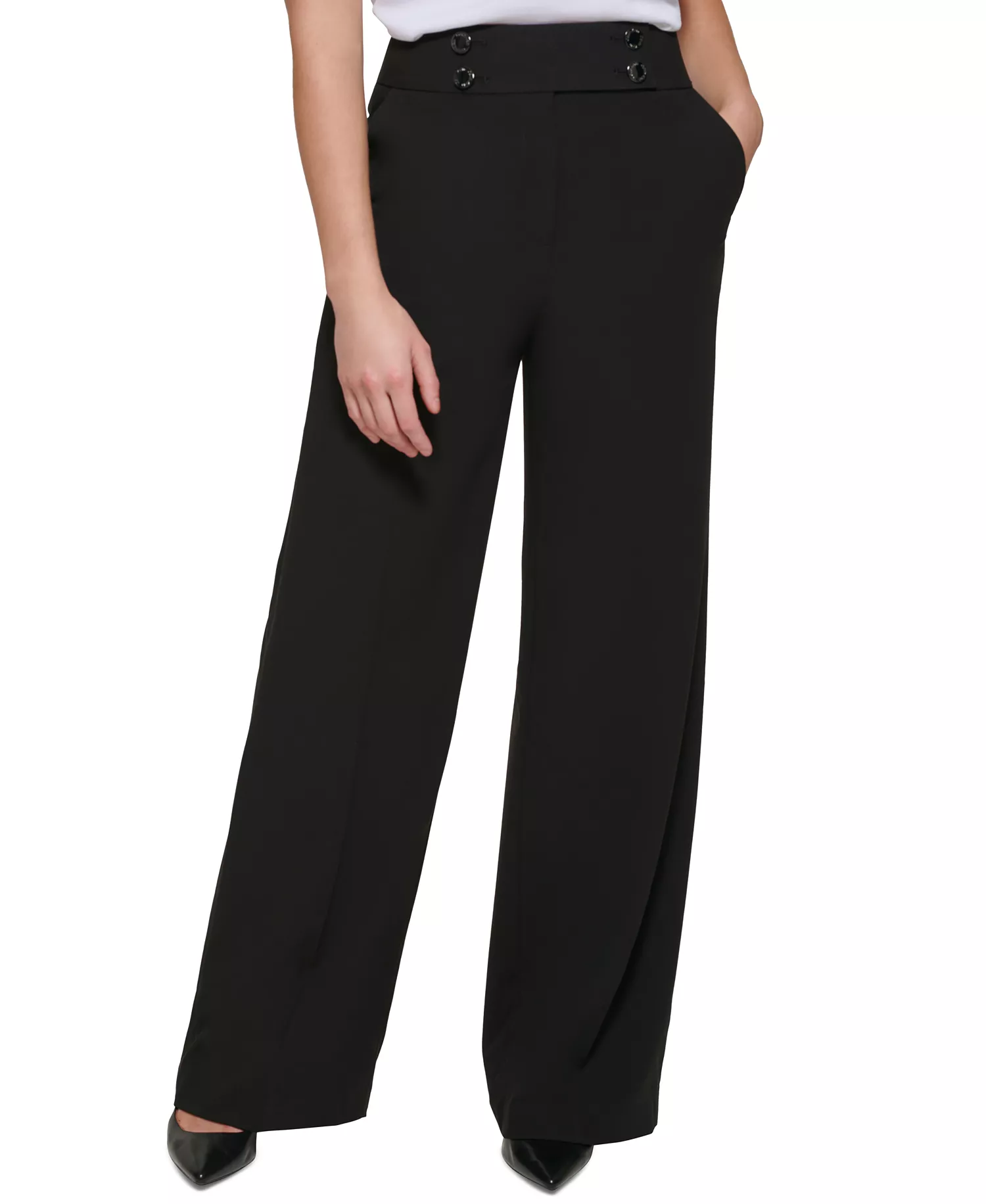 mni-b75a07caded8bd3984c72baace4c7473 Women's Whitney Button Front Wide Leg Pants