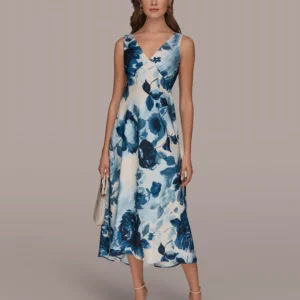 Women's V-Neck Midi Dress