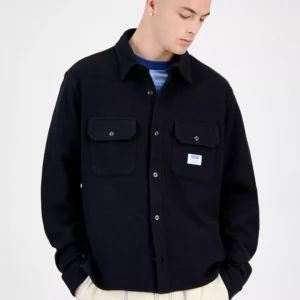 Ekynone Oversized Long Sleeve Corduroy Button-Front Shirt-Jacket