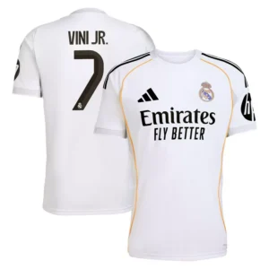 Men's Vini Jr. White Real Madrid 2025/26 Home Replica Jersey