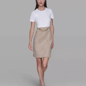 Women's Crew Neck Tweed Dress