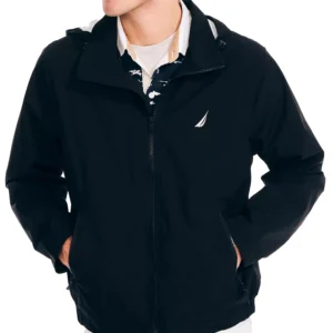 Men’s Classic Rainbreaker Hooded Zip-Front Lightweight Jacket