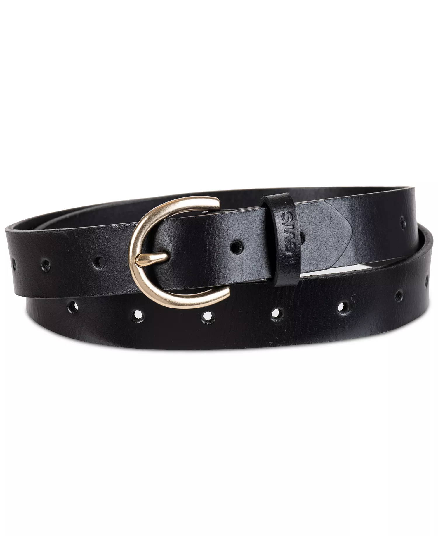 mni-ba9403e1ce72bf3d5b48b13800e687a1 Women's Slim Adjustable Perforated Leather Belt