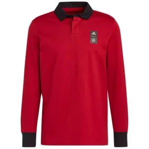 Men's 2023 Player Red Atlanta United FC Travel Long Sleeve Polo Shirt