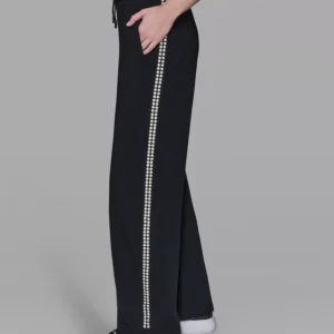 Women's Pearl Trim Mid Rise Track Pants