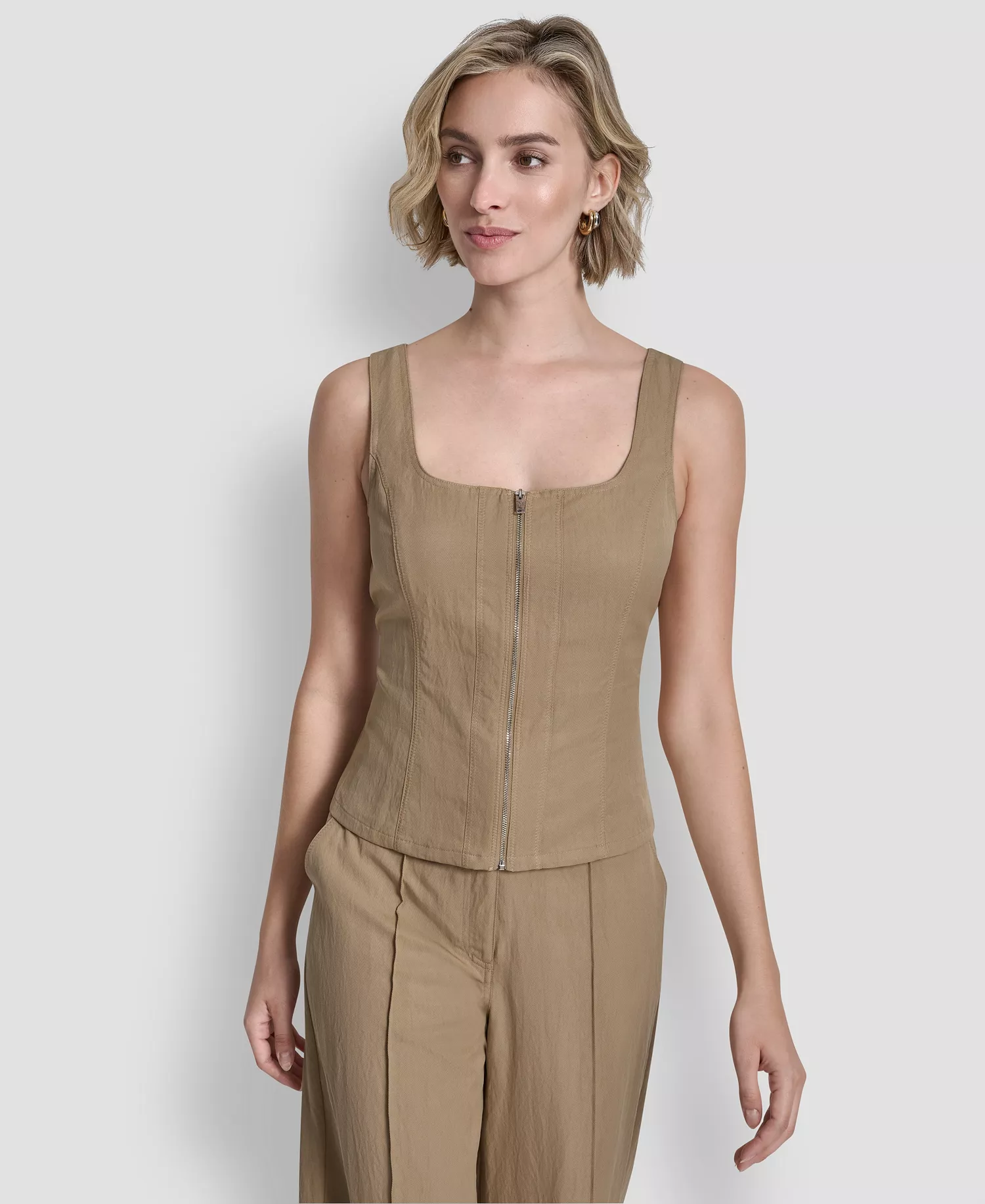 mni-bcae8294ae03590910dee0a4b4964cba Women's Sleeveless Zipper Corset Top