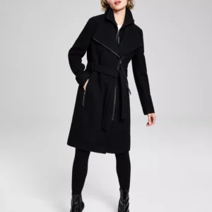 Womens Wool Blend Belted Wrap Coat, Created for Macys