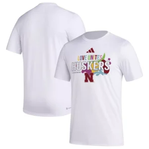 Men's x Rich Mnisi Pride Collection White Nebraska Huskers Pregame AEROREADY T-Shirt