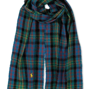 Men's Outdoor Crinkle Plaid Scarf
