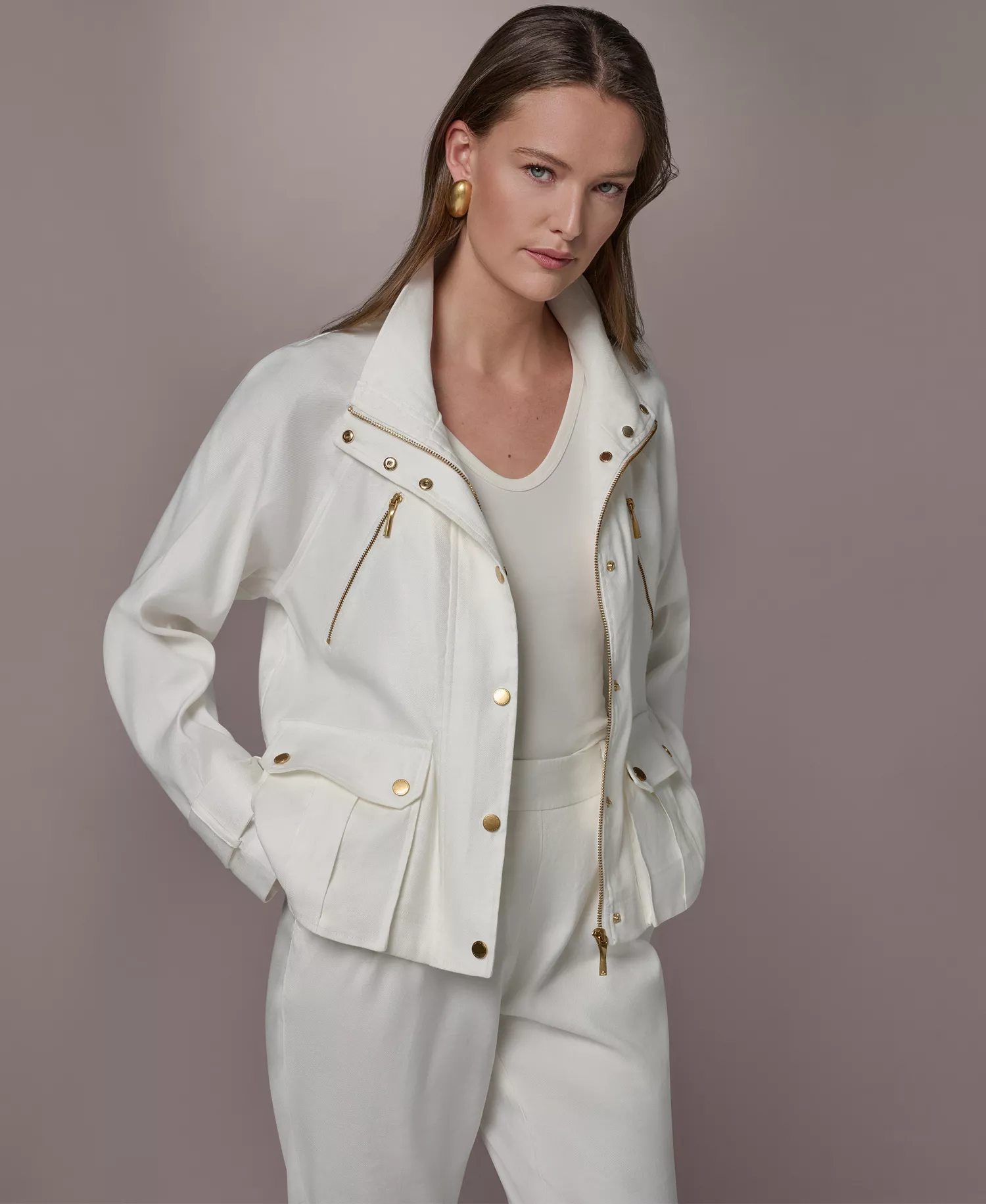 mni-bf4d8ae959aee4d4c1abd1687c26d544 Women's Zipper Patch Pocket Jacket