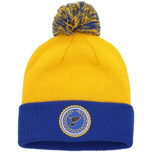 Women's Gold St. Louis Blues Laurel Cuffed with Pom Knit Hat
