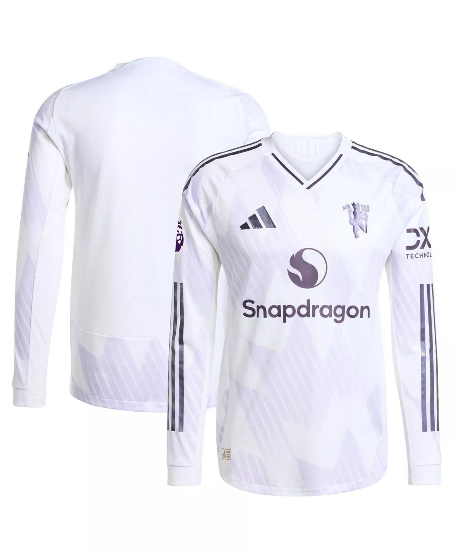 mni-c035e3053de3fe145bc79aa6aab98be5 Men's White Manchester United 2025/26 Away Authentic Long Sleeve Jersey