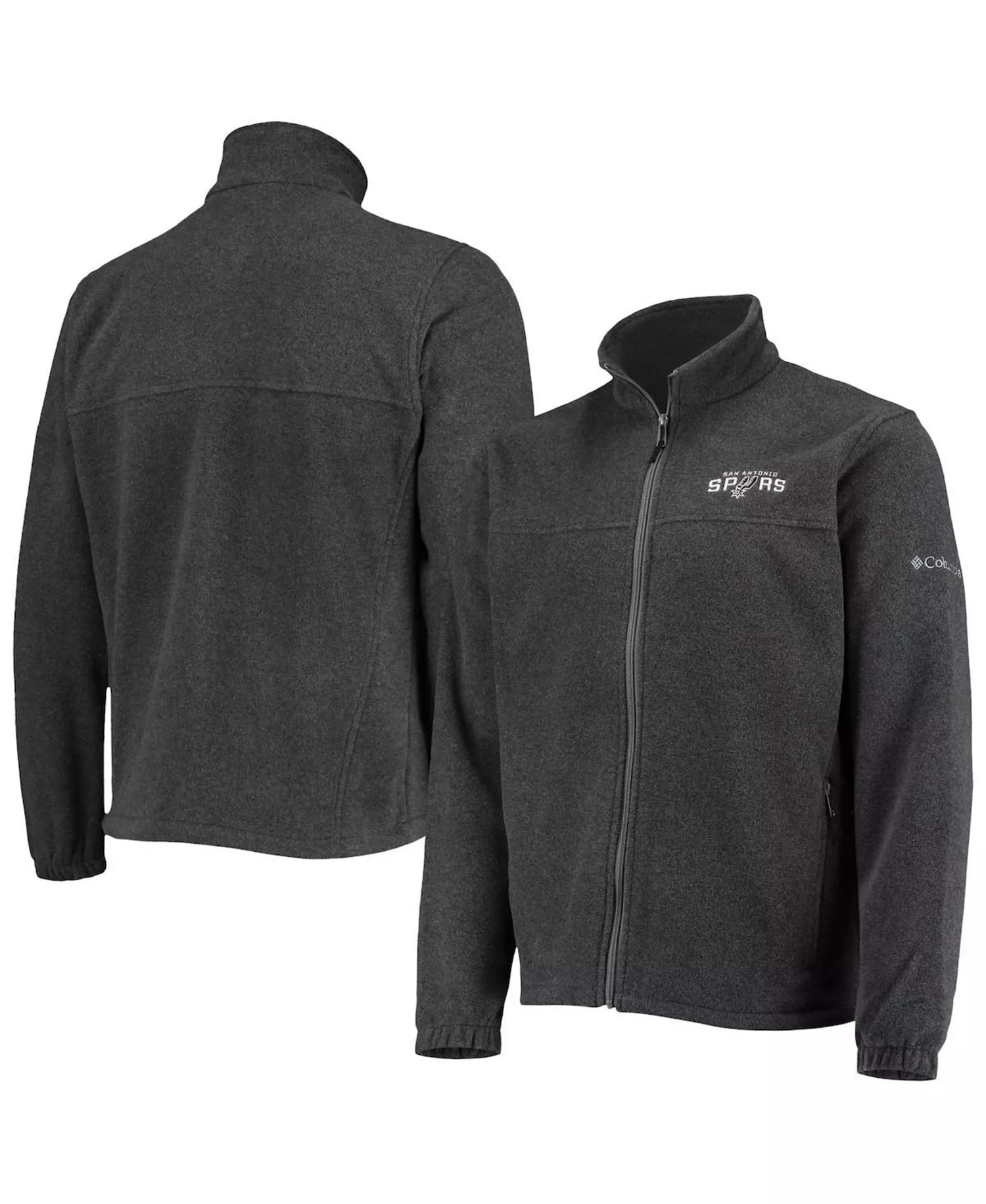mni-c0b2845f918b1a1fe267812bf8556020 Men's San Antonio Spurs Heathered Charcoal Flanker Full-Zip Jacket