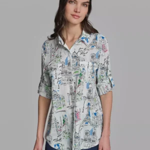 Women's Long-Sleeve Collared Shirt