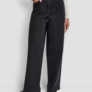 Women's Rhinestone High-Rise Wide-Leg Jeans