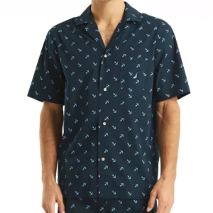 Men's Crafted Printed Camp Sleep Pajama Shirt