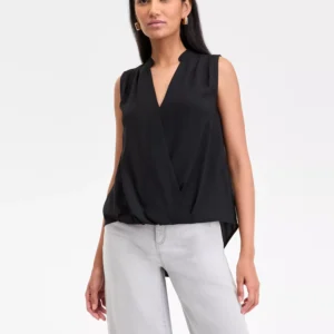 Women's Sleeveless Faux Wrap Blouse, Exclusively at Macy's
