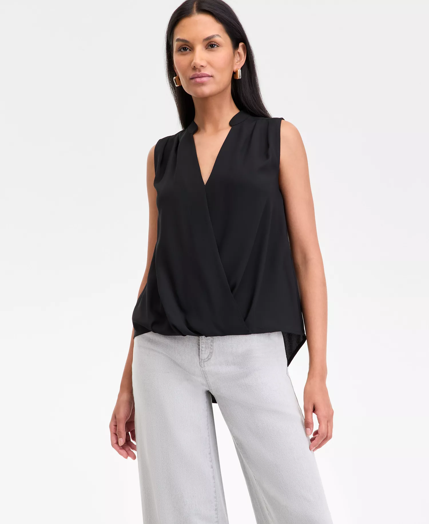 mni-c2937cadc08b265e5f822182bce64dfe Women's Sleeveless Faux Wrap Blouse, Exclusively at Macy's